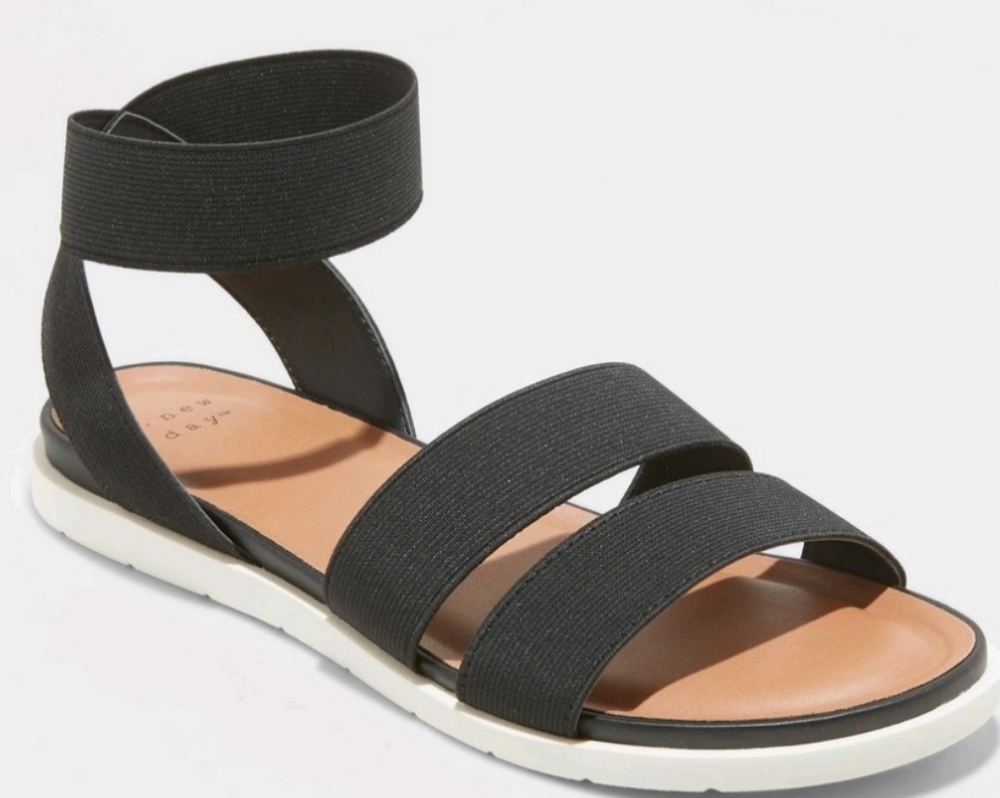 NWT A New Day Black Elastic Sandals